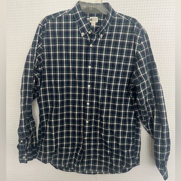 J Crew Blue and Green Plaid Button Up Shirt - Picture 1 of 4